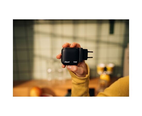Зарядний пристрій Verbatim MiniGaN 70 W 3 ports (2xUSB-C/1xUSB-A) (32229), зображення 5 Зарядний пристрій Verbatim MiniGaN 70 W 3 ports (2xUSB-C/1xUSB-A) (32229), зображення 5