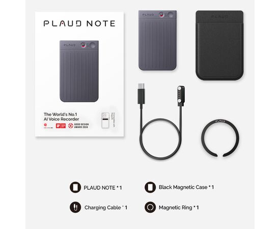 Цифровий диктофон PLAUD Plaud.AI Note Silver (NB-100-SI), зображення 9 Цифровий диктофон PLAUD Plaud.AI Note Silver (NB-100-SI), зображення 9