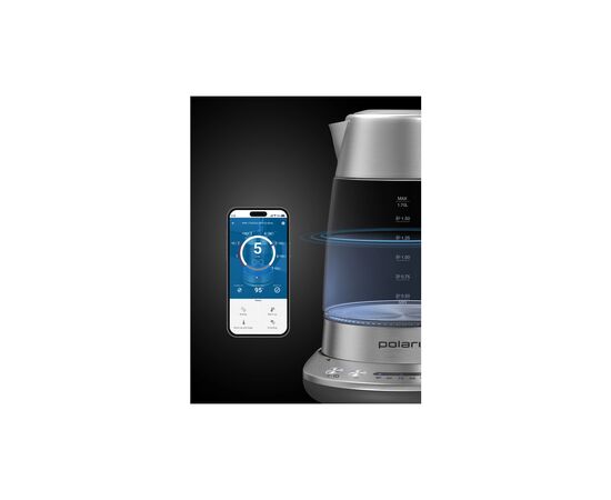 Электрочайник Polaris PWK 17115CGLD WIFI IQ Home Матовий, изображение 8 Электрочайник Polaris PWK 17115CGLD WIFI IQ Home Матовий, изображение 8