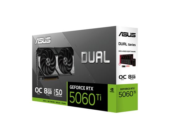 Видеокарта ASUS GeForce RTX5060Ti 8Gb DUAL OC (DUAL-RTX5060TI-O8G), изображение 7 Видеокарта ASUS GeForce RTX5060Ti 8Gb DUAL OC (DUAL-RTX5060TI-O8G), изображение 7