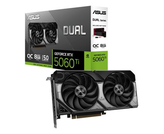 Видеокарта ASUS GeForce RTX5060Ti 8Gb DUAL OC (DUAL-RTX5060TI-O8G), изображение 8 Видеокарта ASUS GeForce RTX5060Ti 8Gb DUAL OC (DUAL-RTX5060TI-O8G), изображение 8