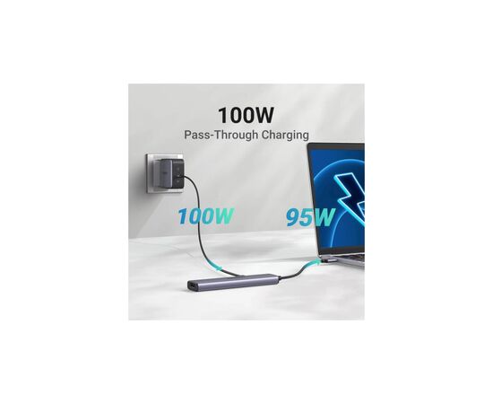 Порт-реплікатор Ugreen CM478 USB Type-C HDMI, USB/3.0, Type-C for charging PD/100W (15495), зображення 7 Порт-реплікатор Ugreen CM478 USB Type-C HDMI, USB/3.0, Type-C for charging PD/100W (15495), зображення 7