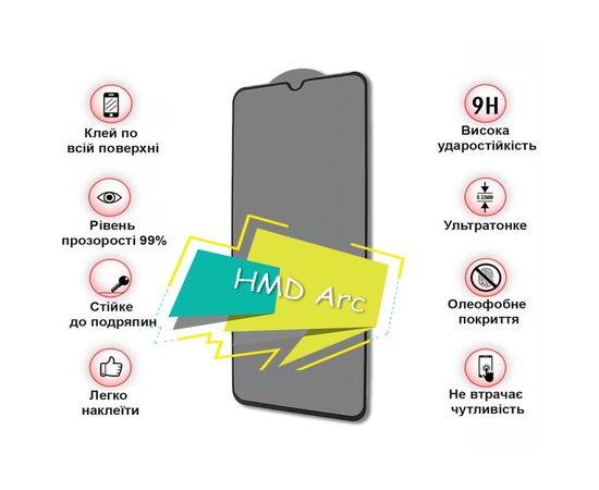 Стекло защитное BeCover HMD Arc Black (713412), изображение 2 Стекло защитное BeCover HMD Arc Black (713412), изображение 2
