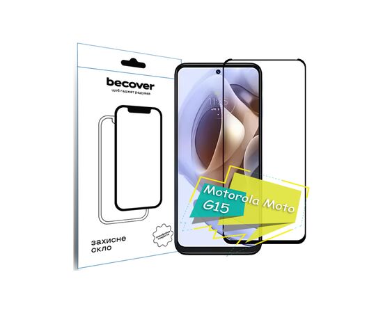 Скло захисне BeCover Motorola Moto G15 Black (713414)