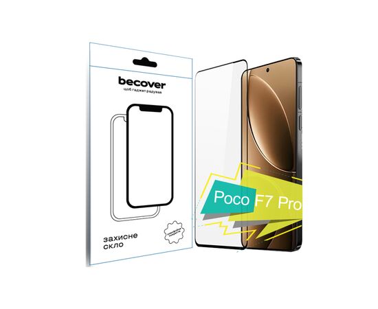 Стекло защитное BeCover Poco F7 Pro Black (713416)
