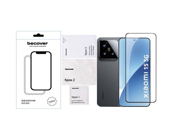 Стекло защитное BeCover Xiaomi 15 5G Black (713419), изображение 4 Стекло защитное BeCover Xiaomi 15 5G Black (713419), изображение 4