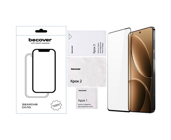 Стекло защитное BeCover Xiaomi Redmi Note 14S Black (713417), изображение 4 Стекло защитное BeCover Xiaomi Redmi Note 14S Black (713417), изображение 4