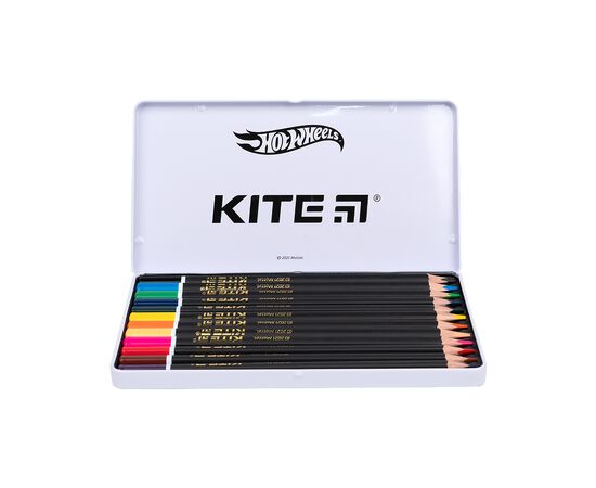 Олівці кольорові Kite Hot Wheels тригранні 12 шт (HW21-058), зображення 3 Олівці кольорові Kite Hot Wheels тригранні 12 шт (HW21-058), зображення 3