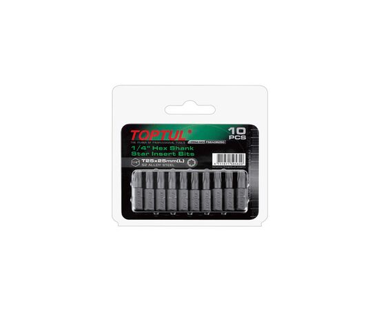 Набір біт Toptul 1/4" L25мм T40 10шт. (FSEA0840G)