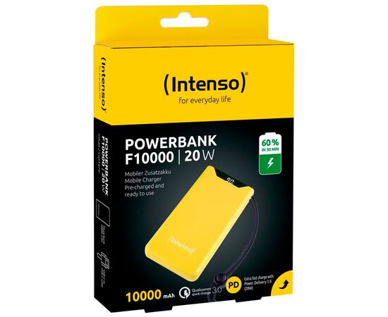 Батарея универсальная Intenso F10000 10000mAh QC/3.0 yellow (7332039), изображение 5 Батарея универсальная Intenso F10000 10000mAh QC/3.0 yellow (7332039), изображение 5