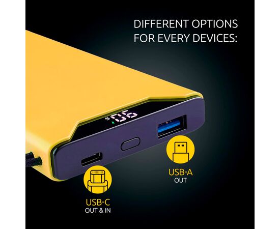 Батарея универсальная Intenso F10000 10000mAh QC/3.0 yellow (7332039), изображение 8 Батарея универсальная Intenso F10000 10000mAh QC/3.0 yellow (7332039), изображение 8