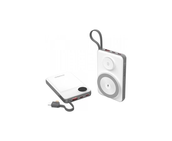 Батарея универсальная Choetech Magnetic Wireless 10000mAh 15W, PD, QC/3.0, 3in1charg. with build-in cable (B695-GW), изображение 3 Батарея универсальная Choetech Magnetic Wireless 10000mAh 15W, PD, QC/3.0, 3in1charg. with build-in cable (B695-GW), изображение 3