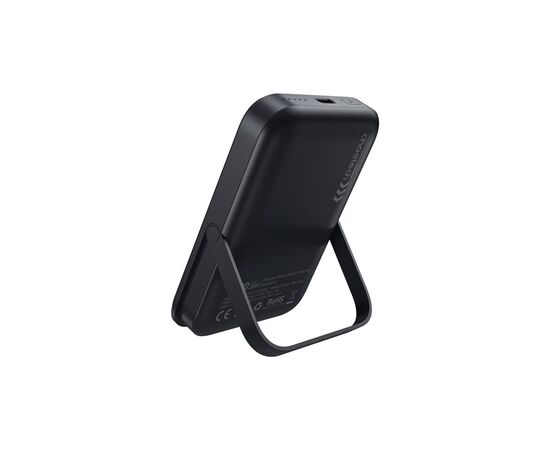 Батарея универсальная Choetech Magnetic Wireless 10000mAh 20W, PD, Qi-15W, USB-C In/Out, with holder, Black (B743-CCBK), изображение 4 Батарея универсальная Choetech Magnetic Wireless 10000mAh 20W, PD, Qi-15W, USB-C In/Out, with holder, Black (B743-CCBK), изображение 4