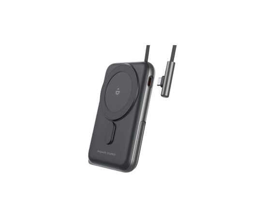 Батарея универсальная Choetech Magnetic Wireless 10000mAh 20W, PD, Qi-15W, USB-C In/Out, build-in cabel, Black (B735-CCBK), изображение 2 Батарея универсальная Choetech Magnetic Wireless 10000mAh 20W, PD, Qi-15W, USB-C In/Out, build-in cabel, Black (B735-CCBK), изображение 2