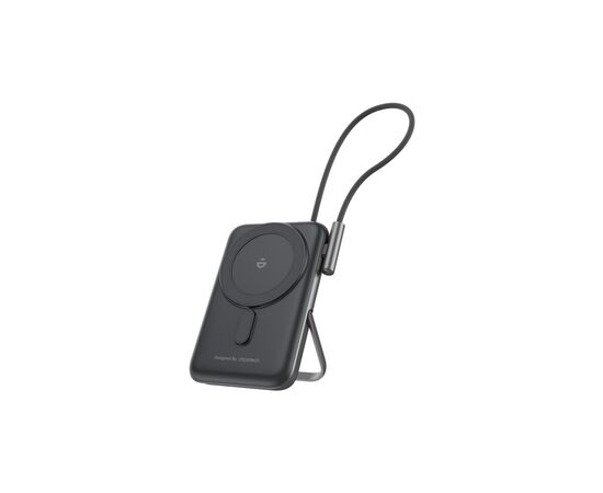 Батарея універсальна Choetech Magnetic Wireless 10000mAh 20W, PD, Qi-15W, USB-C In/Out, build-in cabel, Black (B735-CCBK)