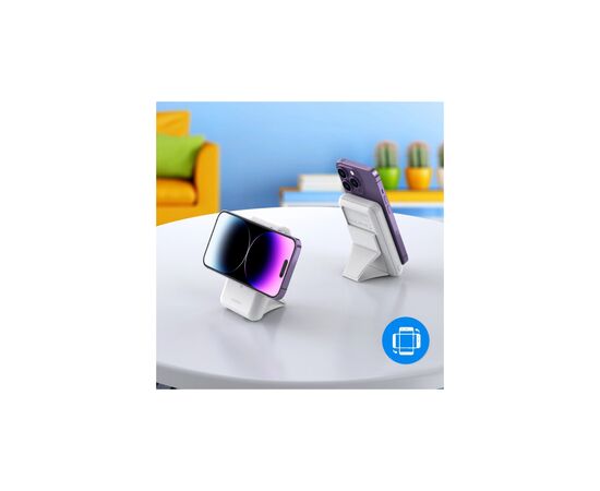 Батарея универсальная Choetech Magnetic Wireless 10000mAh 20W, PD,QC/3.0, USB-A, USB-C, White (B663-ACWH), изображение 6 Батарея универсальная Choetech Magnetic Wireless 10000mAh 20W, PD,QC/3.0, USB-A, USB-C, White (B663-ACWH), изображение 6
