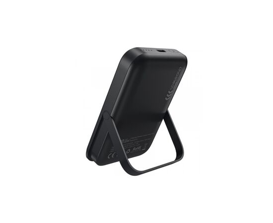 Батарея универсальная Choetech Magnetic Wireless 5000mAh 20W, PD, Qi-15W, USB-C In/Out, with holder, Black (B742-CCBK), изображение 2 Батарея универсальная Choetech Magnetic Wireless 5000mAh 20W, PD, Qi-15W, USB-C In/Out, with holder, Black (B742-CCBK), изображение 2