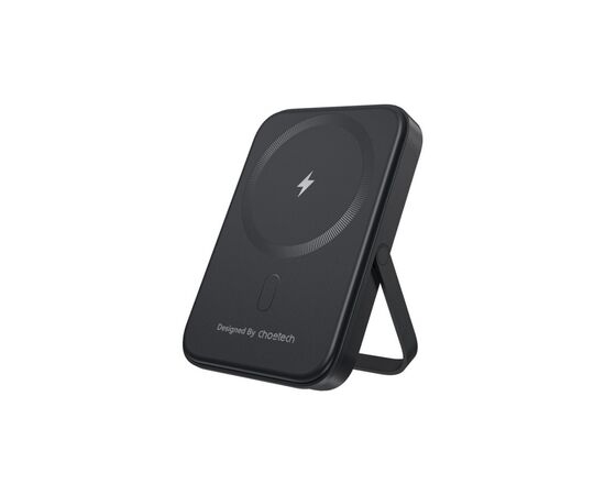 Батарея универсальная Choetech Magnetic Wireless 5000mAh 20W, PD, Qi-15W, USB-C In/Out, with holder, Black (B742-CCBK)