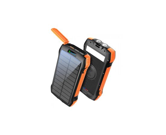 Батарея универсальная Choetech Wireless 20000mAh 20W, PD, QC/3.0, solar panel, Qi-5W, Black-Orange (B657-OR), изображение 2 Батарея универсальная Choetech Wireless 20000mAh 20W, PD, QC/3.0, solar panel, Qi-5W, Black-Orange (B657-OR), изображение 2