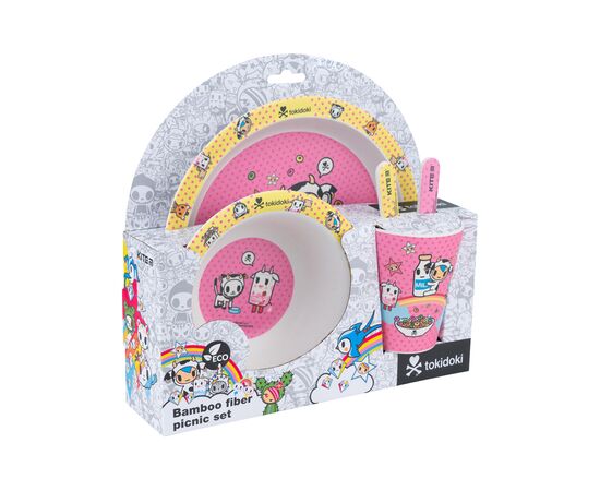 Набор детской посуды Kite tokidoki из бамбука 5 предметов (TK22-313), изображение 2 Набор детской посуды Kite tokidoki из бамбука 5 предметов (TK22-313), изображение 2