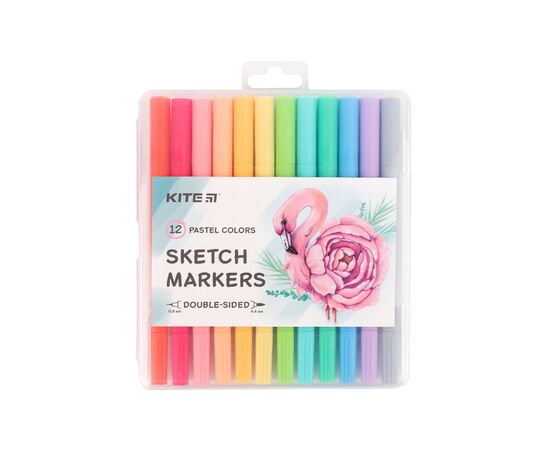 Маркер Kite Pastel sketch, 12 кольорів (K22-045)