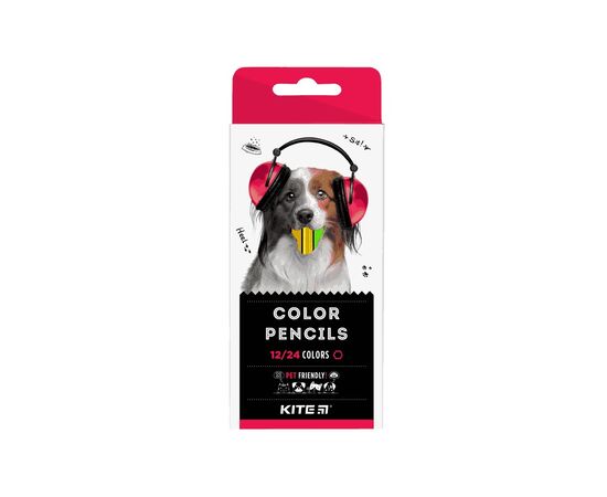 Олівці кольорові Kite тригранні Dogs 12 шт. (K22-054-1)