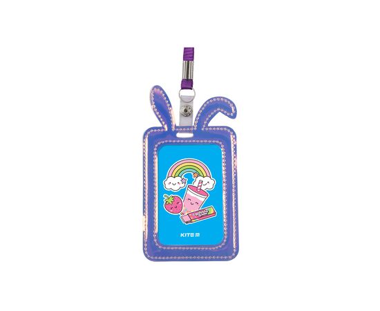Бейдж Kite Bunny, с голографическим эффектом, фиолетовый (K22-449-01), изображение 2 Бейдж Kite Bunny, с голографическим эффектом, фиолетовый (K22-449-01), изображение 2