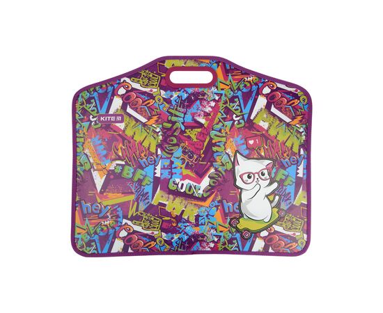Папка - портфель Kite A3 на липучках Chilling Cat, 1 отделение (K22-208-01), изображение 2 Папка - портфель Kite A3 на липучках Chilling Cat, 1 отделение (K22-208-01), изображение 2