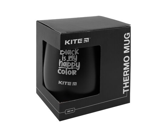 Поильник-непроливайка Kite Black is my happy color термокружка 360 мл черная (K22-378-01-2), изображение 5 Поильник-непроливайка Kite Black is my happy color термокружка 360 мл черная (K22-378-01-2), изображение 5