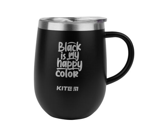 Поильник-непроливайка Kite Black is my happy color термокружка 360 мл черная (K22-378-01-2)