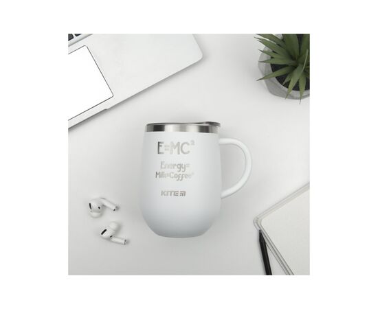 Поильник-непроливайка Kite Energy Milk Coffee термокружка 360 мл, белая (K22-378-03-2), изображение 4 Поильник-непроливайка Kite Energy Milk Coffee термокружка 360 мл, белая (K22-378-03-2), изображение 4