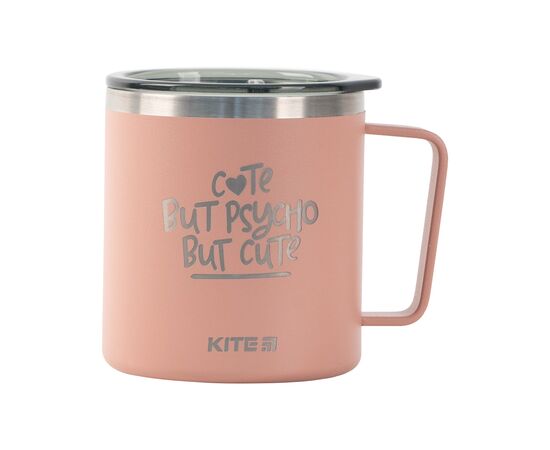 Поїльник-непроливайка Kite Cute but phycho термокружка 400 мл, пудра (K22-379-03-1)