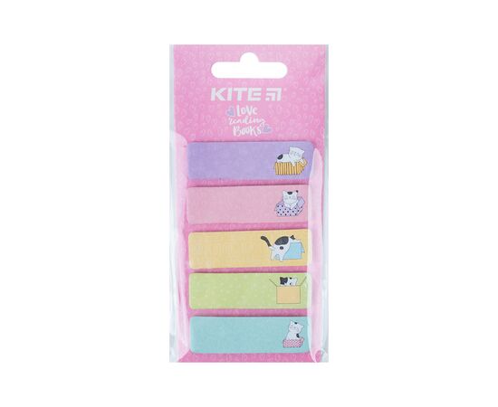 Стикер-закладка Kite бумажная с рисунком Cats 100шт, 5х20 шт (K23-480-1), изображение 2 Стикер-закладка Kite бумажная с рисунком Cats 100шт, 5х20 шт (K23-480-1), изображение 2