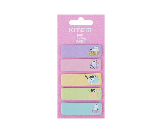 Стікер-закладка Kite паперова з малюнком Cats 100 шт, 5х20 шт (K23-480-1)