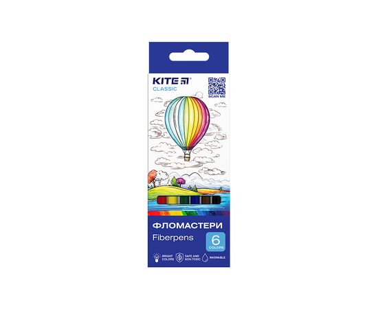 Фломастери Kite Classic 6 кольорів (K-446)