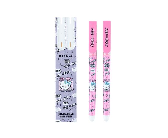 Ручка гелевая Kite пиши-стирай Hello Kitty синяя, 2 шт в пенале (HK24-069-2), изображение 2 Ручка гелевая Kite пиши-стирай Hello Kitty синяя, 2 шт в пенале (HK24-069-2), изображение 2