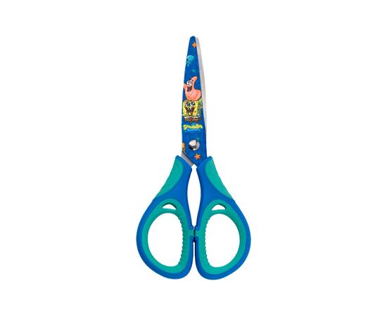 Ножиці Kite дитячі з гумовими вставками і малюнком на лезі Sponge Bob 13 см (SB25-148), зображення 2 Ножиці Kite дитячі з гумовими вставками і малюнком на лезі Sponge Bob 13 см (SB25-148), зображення 2