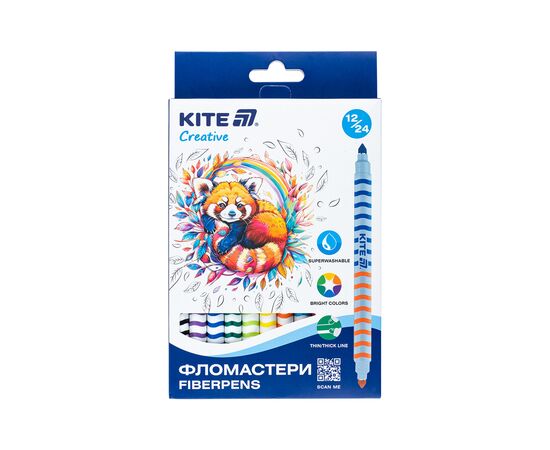Фломастери Kite Creative двосторонні 12 кольорів (K-1151)