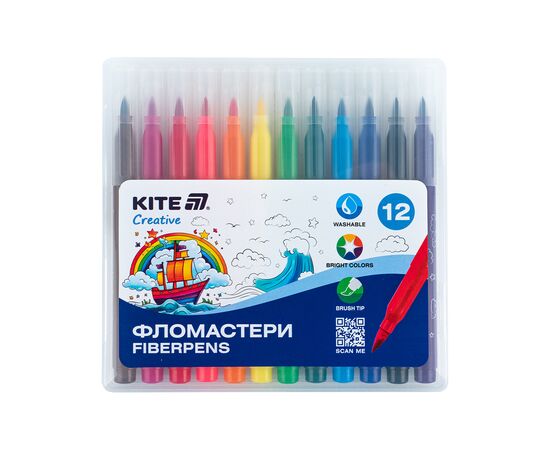 Фломастери Kite Creative пензлики 12 кольорів (K-1150)