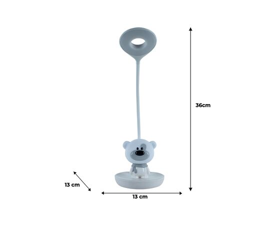 Настільна лампа Kite Bear LED з акумулятором, біла (K24-492-2-1), зображення 7