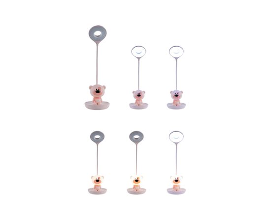 Настільна лампа Kite Bear LED з акумулятором, рожева (K24-492-2-2), зображення 5