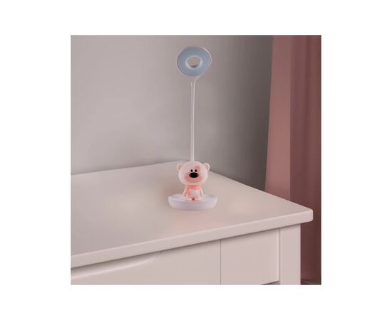 Настільна лампа Kite Bear LED з акумулятором, рожева (K24-492-2-2), зображення 6