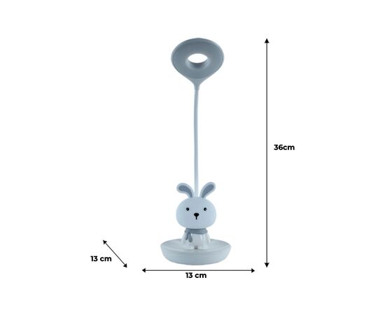 Настільна лампа Kite Bunny LED з акумулятором, біла (K24-492-1-1), зображення 7