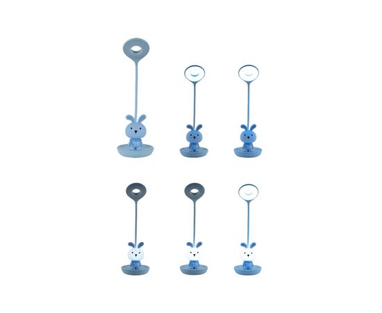 Настільна лампа Kite Bunny LED з акумулятором, блакитна (K24-492-1-3), зображення 5 Настільна лампа Kite Bunny LED з акумулятором, блакитна (K24-492-1-3), зображення 5