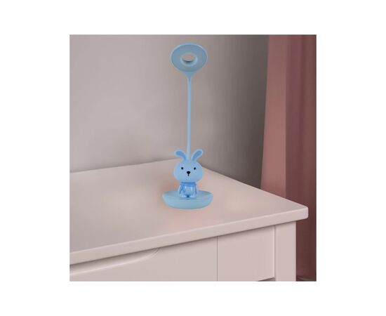 Настільна лампа Kite Bunny LED з акумулятором, блакитна (K24-492-1-3), зображення 6 Настільна лампа Kite Bunny LED з акумулятором, блакитна (K24-492-1-3), зображення 6