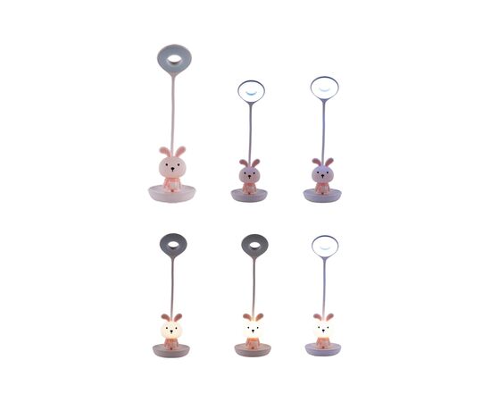 Настольная лампа Kite Bunny LED с аккумулятором, розовая (K24-492-1-2), изображение 5 Настольная лампа Kite Bunny LED с аккумулятором, розовая (K24-492-1-2), изображение 5