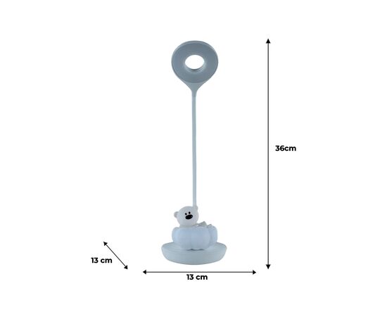 Настільна лампа Kite Cloudy Bear LED з акумулятором, блакитна (K24-493-2-3), зображення 7 Настільна лампа Kite Cloudy Bear LED з акумулятором, блакитна (K24-493-2-3), зображення 7