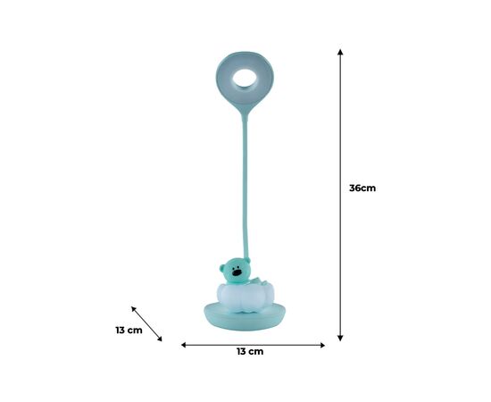 Настільна лампа Kite Cloudy Bear LED з акумулятором, зелена (K24-493-2-4), зображення 7