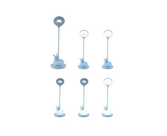 Настільна лампа Kite Cloudy Bunny LED з акумулятором, блакитна (K24-493-1-3), зображення 5 Настільна лампа Kite Cloudy Bunny LED з акумулятором, блакитна (K24-493-1-3), зображення 5