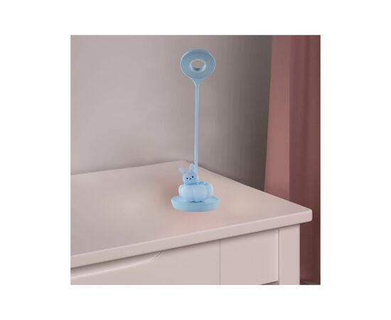 Настільна лампа Kite Cloudy Bunny LED з акумулятором, блакитна (K24-493-1-3), зображення 6 Настільна лампа Kite Cloudy Bunny LED з акумулятором, блакитна (K24-493-1-3), зображення 6